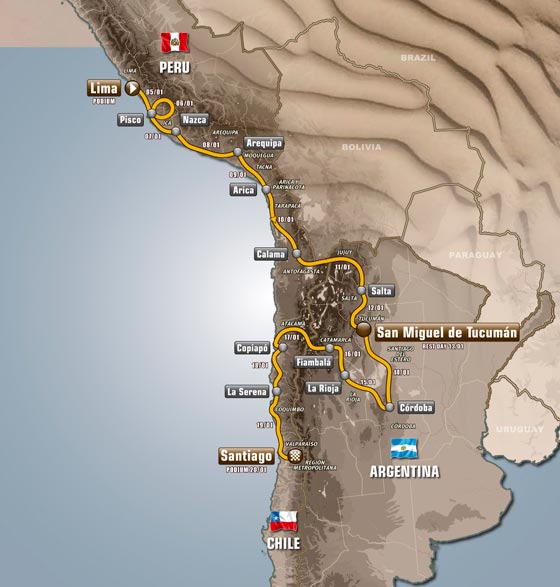 Recorrido Rally Dakar 2013